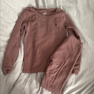 MOIMOLN Crew neck Soft cotton PJ Set in Brown. 5T
